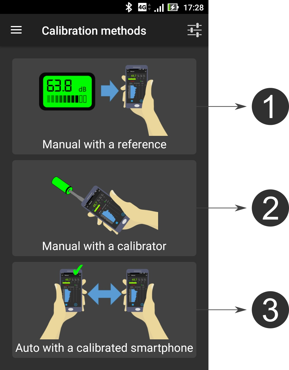 Calibration menu